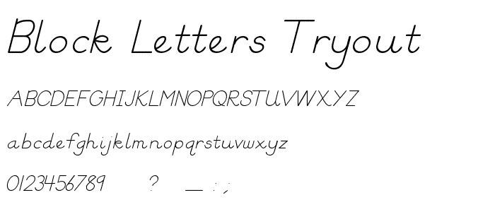 Block Letters Tryout font